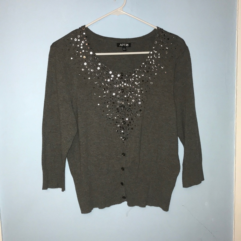 Sequined Grey Cardigan